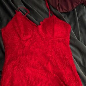 Elegant Red Lace dress